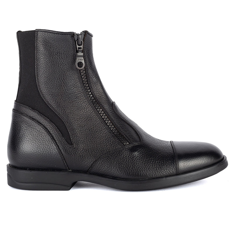 33090 Pegaso Black<br>Short boots in black calf leather