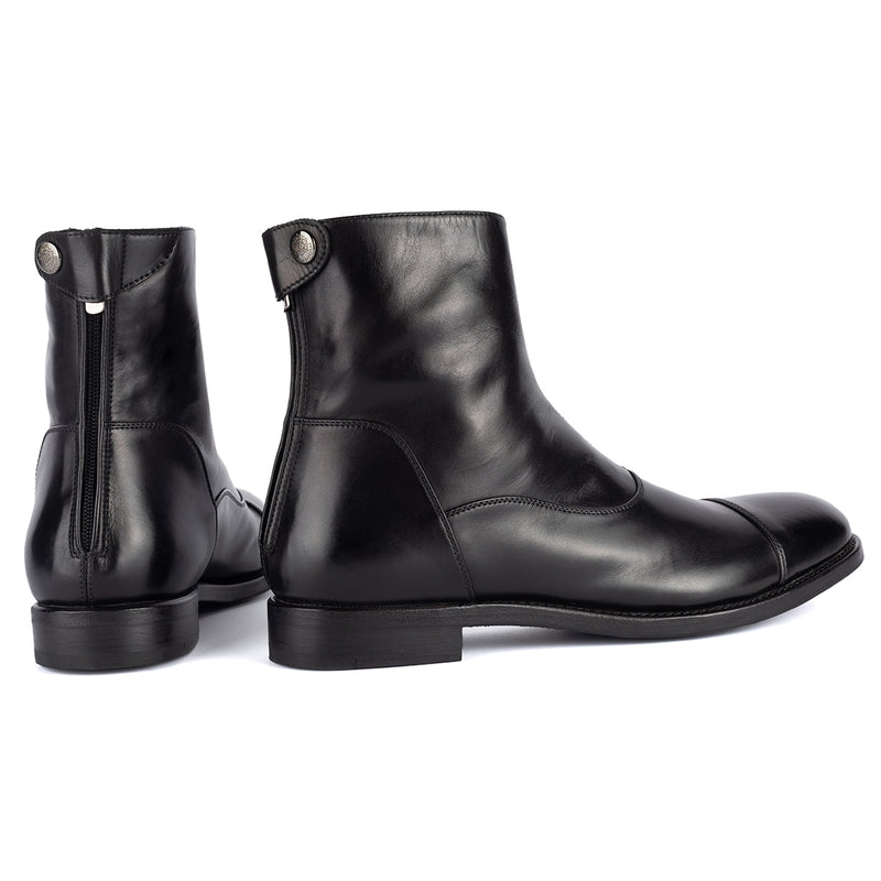 ABEL 59100<br> Black Back Zipper Ankle Boots