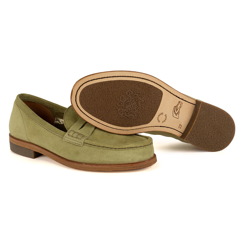 JANET 98001<br>Lime suede loafers