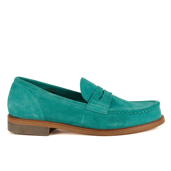 JANET 98001<br>Malachite suede loafers