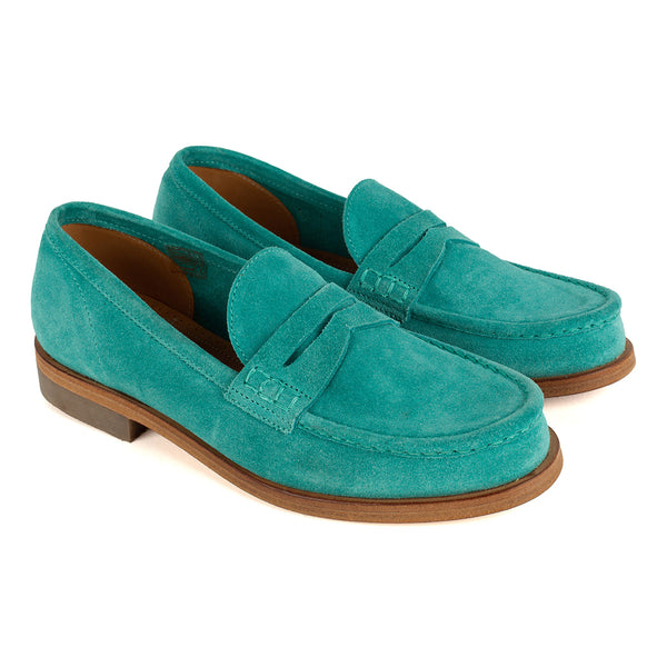 JANET 98001<br>Malachite suede loafers