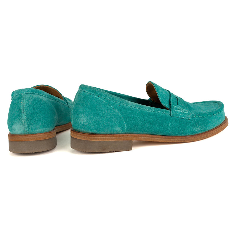 JANET 98001<br>Malachite suede loafers