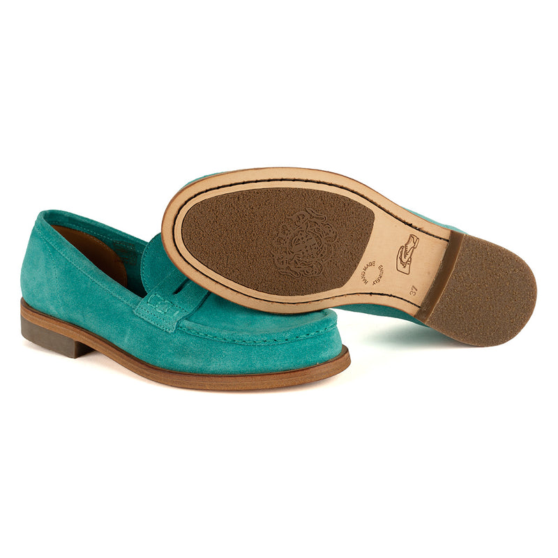 JANET 98001<br>Malachite suede loafers