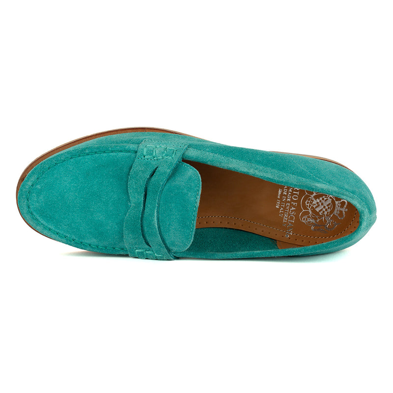 JANET 98001<br>Malachite suede loafers