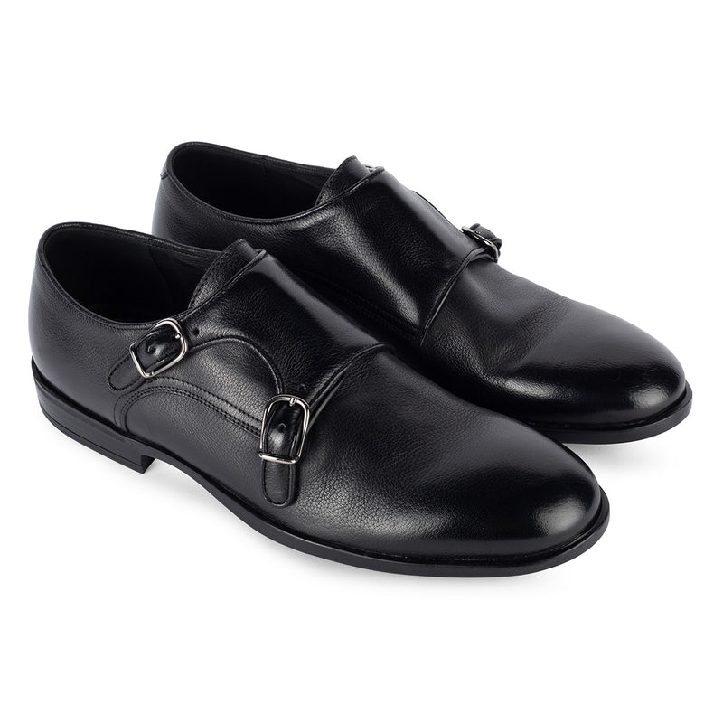 ESSENTIAL KRIS 94010<br> Black monkstrap shoes