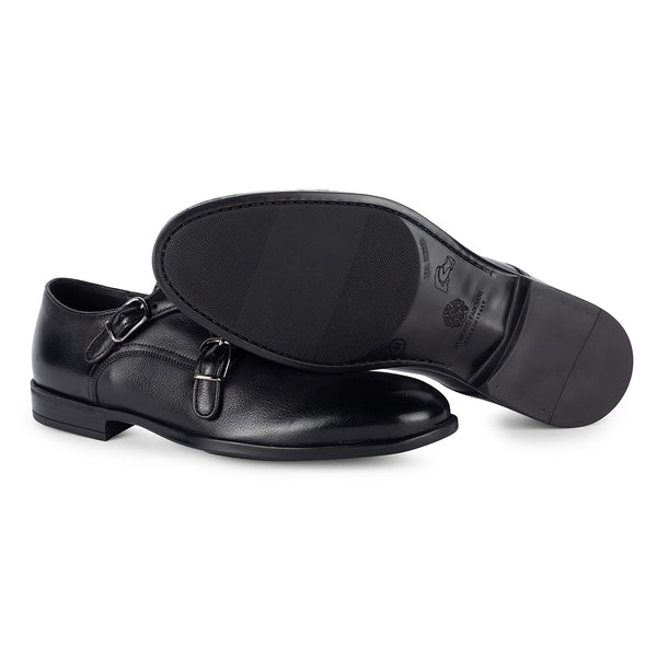 ESSENTIAL KRIS 94010<br> Black monkstrap shoes