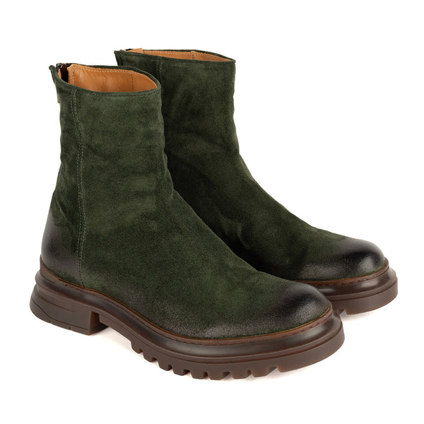 KRIS 96002<br> Green suede back zipper boot