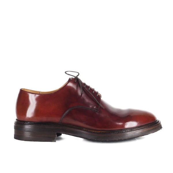 WOLF 13<br>Burgundy derby shoes in shell cordovan